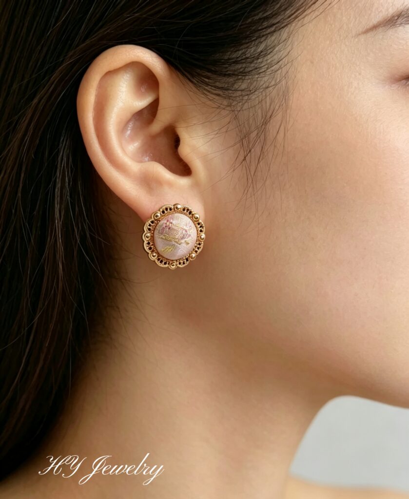 Blush Silk Heirloom Studs blush silk heirloom studs